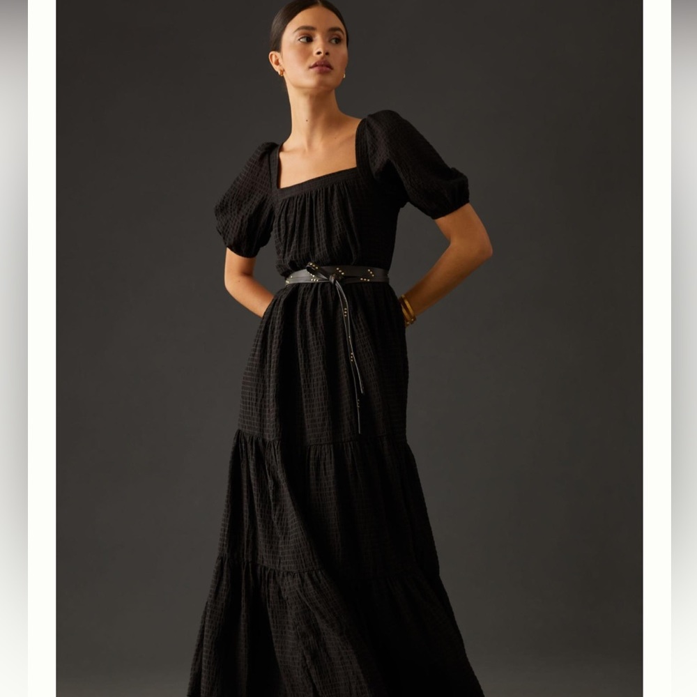 Anthropologie Tiered Sleeve Puff Sleeve Dress